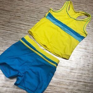 Y-467 Priessei girls racerback swim shorts tankini Swimsuit NAVY size XL